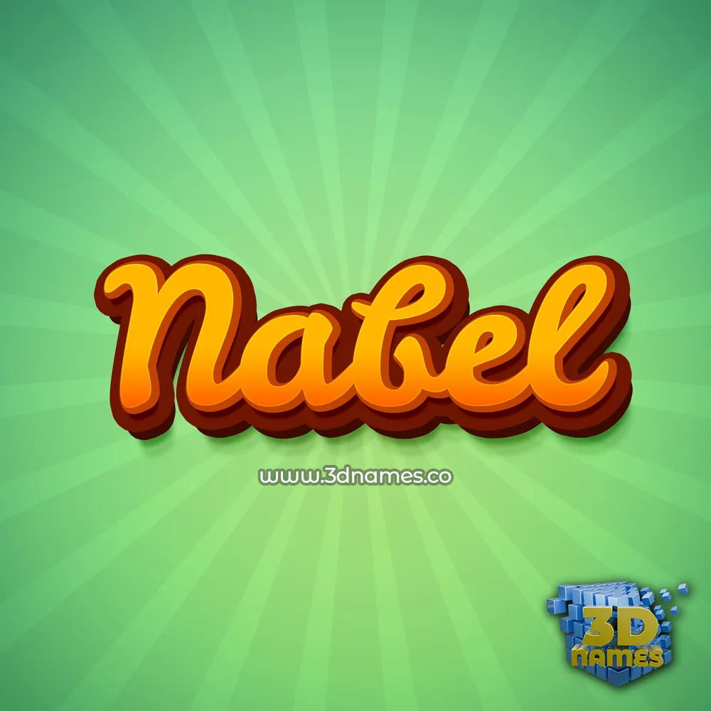 nabel in Green Rays style - 3D name wallpaper