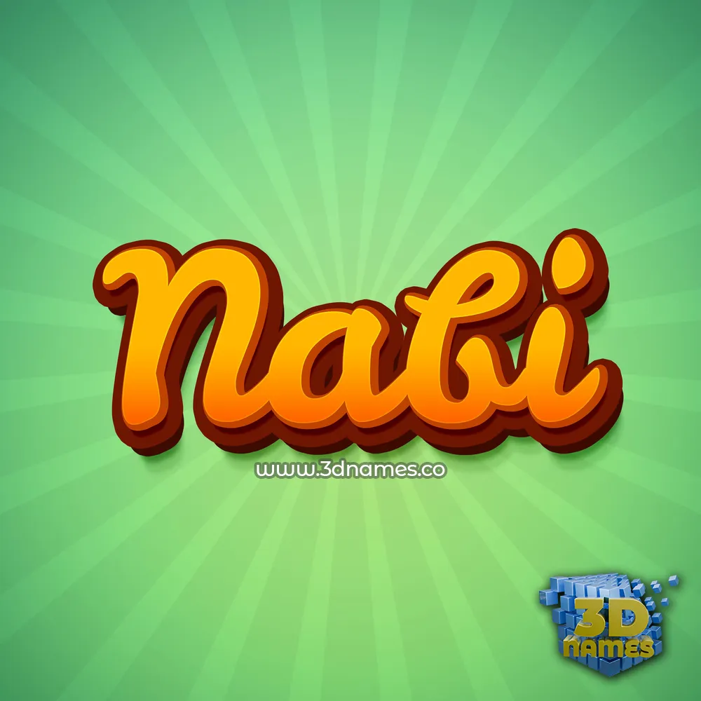 nabi in Green Rays style - 3D name wallpaper