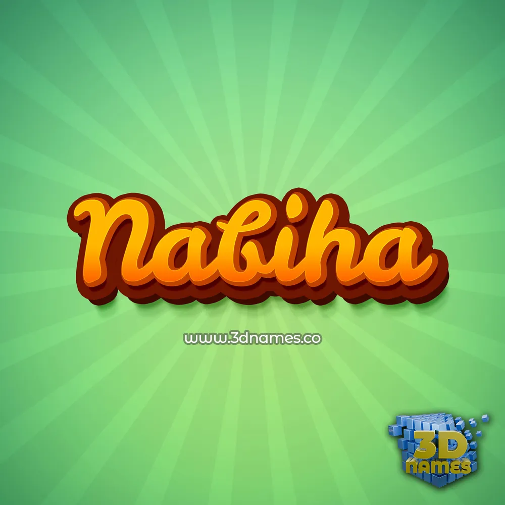 nabiha in Green Rays style - 3D name wallpaper