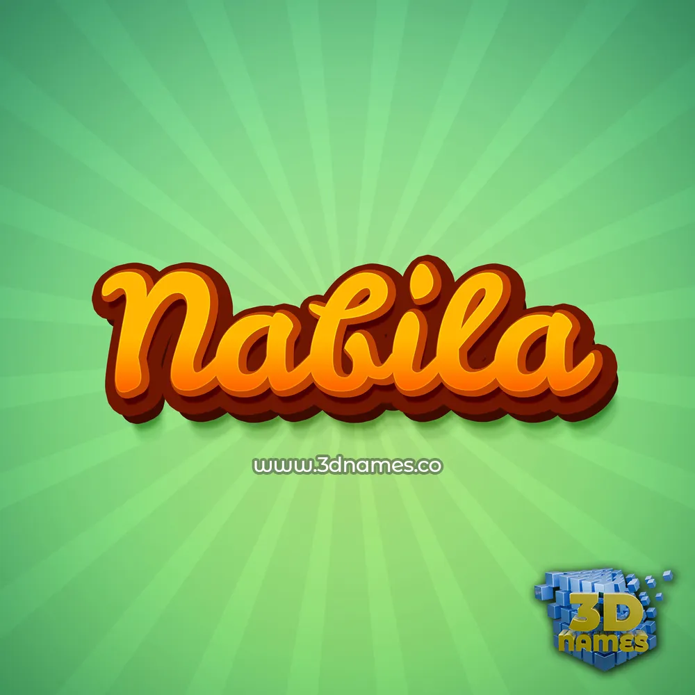 nabila in Green Rays style - 3D name wallpaper