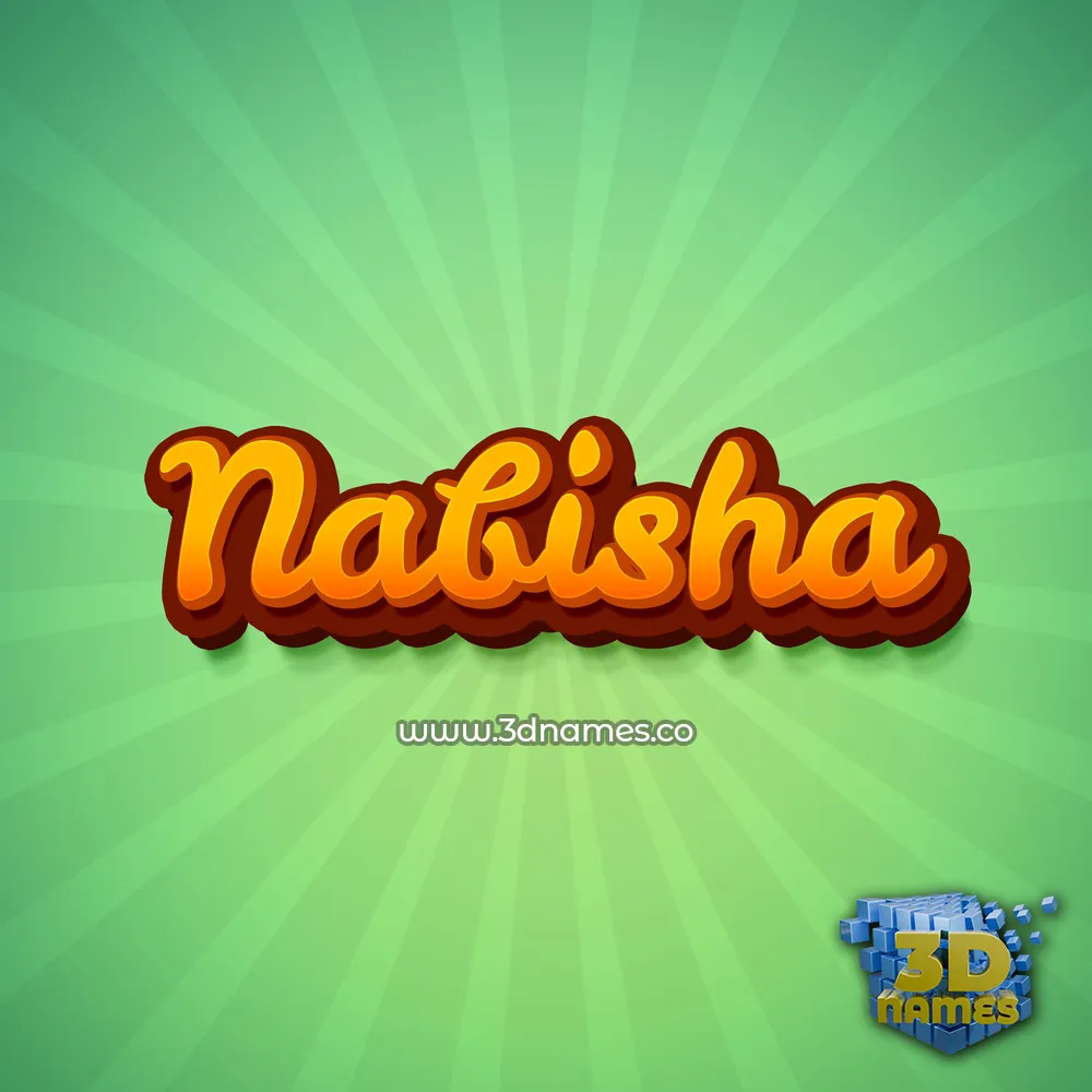 nabisha in Green Rays style - 3D name wallpaper