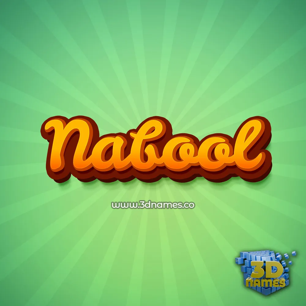 nabool in Green Rays style - 3D name wallpaper
