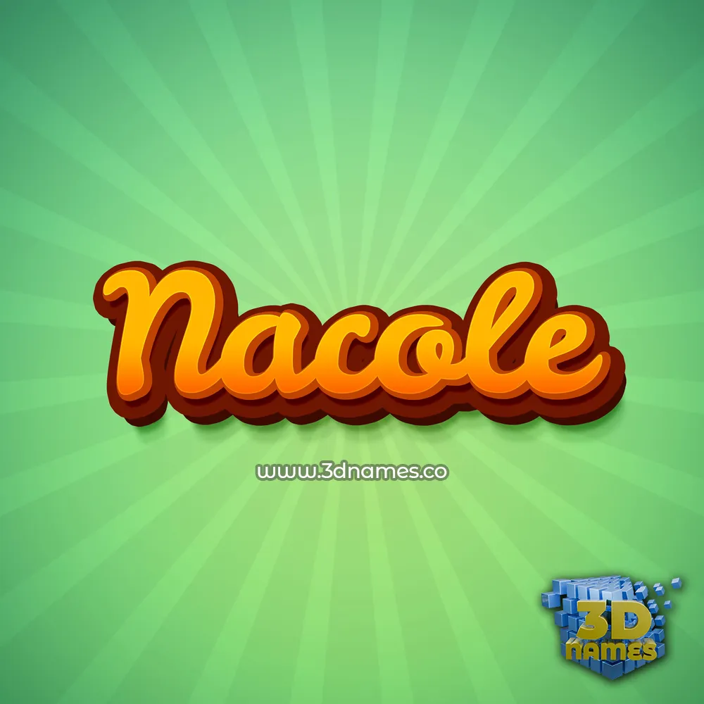 nacole in Green Rays style - 3D name wallpaper
