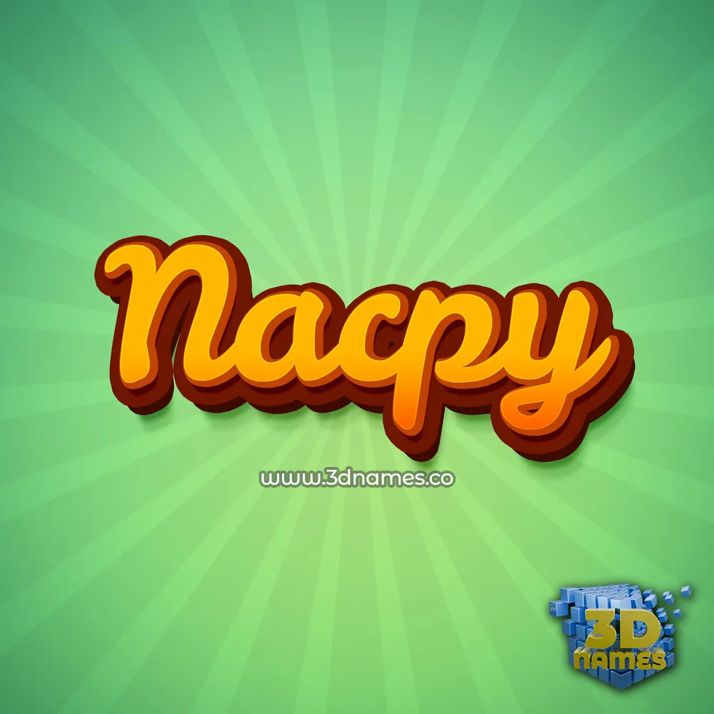 nacpy in Green Rays style - 3D name wallpaper