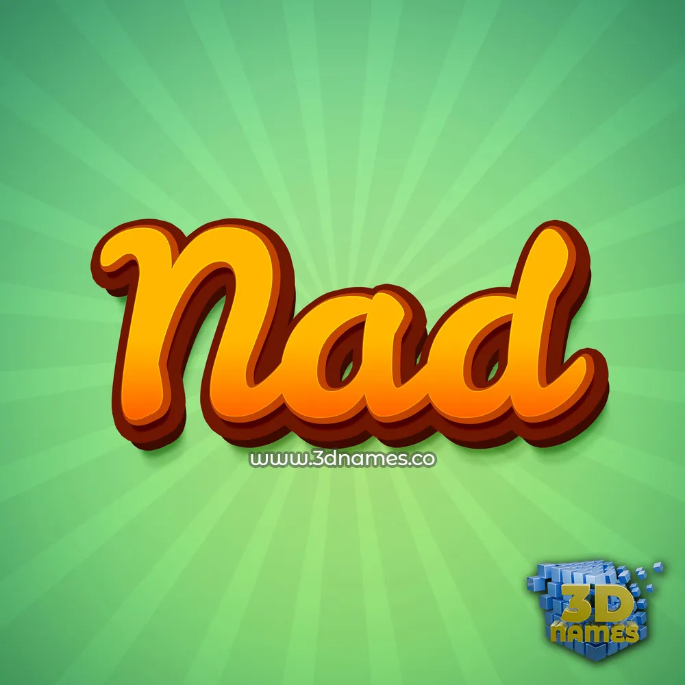 nad in Green Rays style - 3D name wallpaper