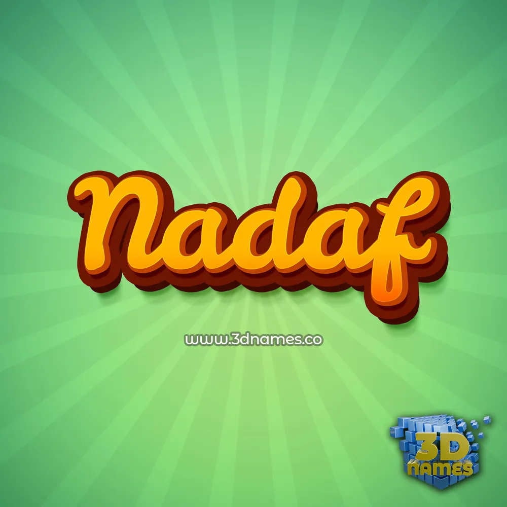 nadaf in Green Rays style - 3D name wallpaper