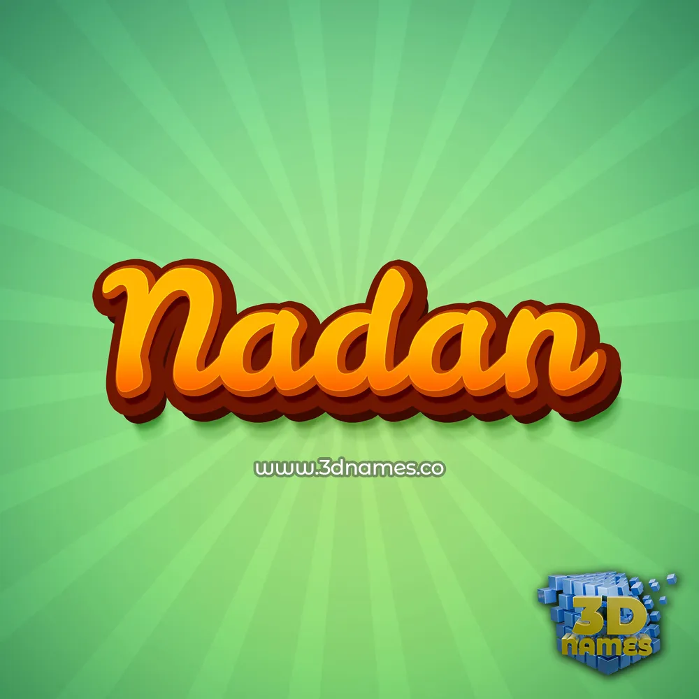 nadan in Green Rays style - 3D name wallpaper