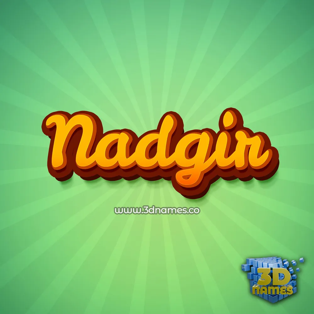 nadgir in Green Rays style - 3D name wallpaper
