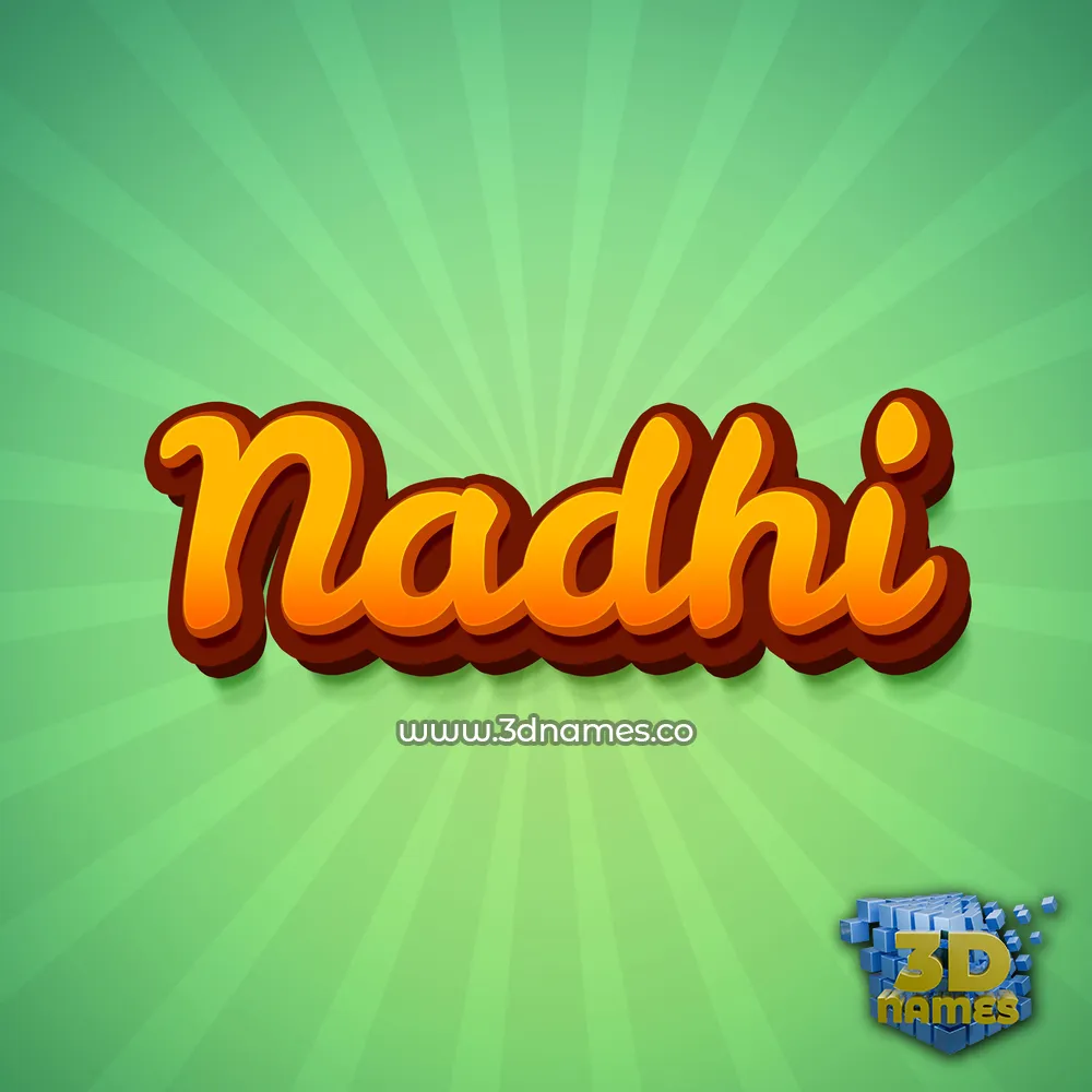 nadhi in Green Rays style - 3D name wallpaper