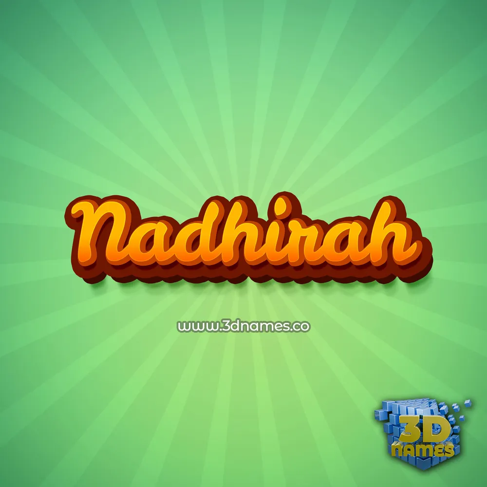 nadhirah in Green Rays style - 3D name wallpaper