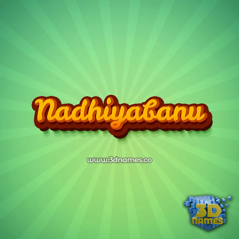 nadhiyabanu in Green Rays style - 3D name wallpaper