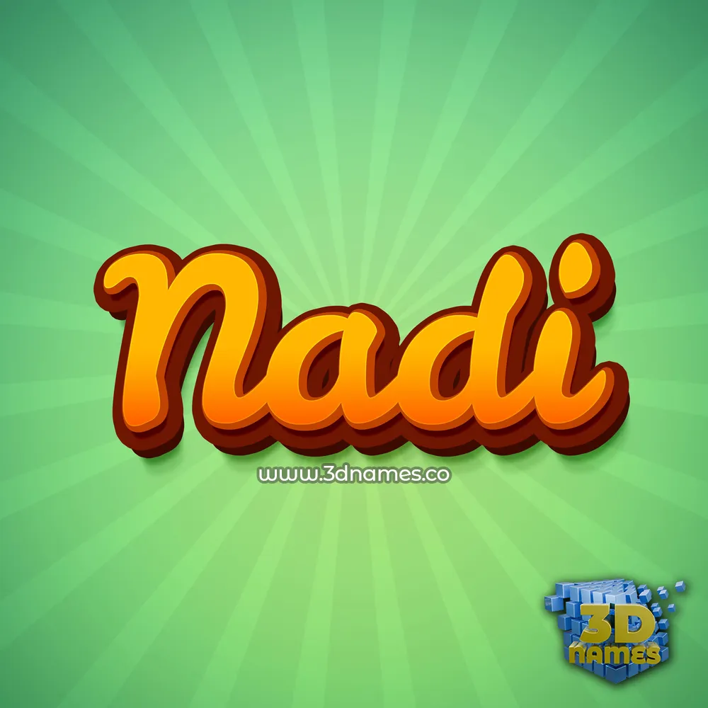 nadi in Green Rays style - 3D name wallpaper