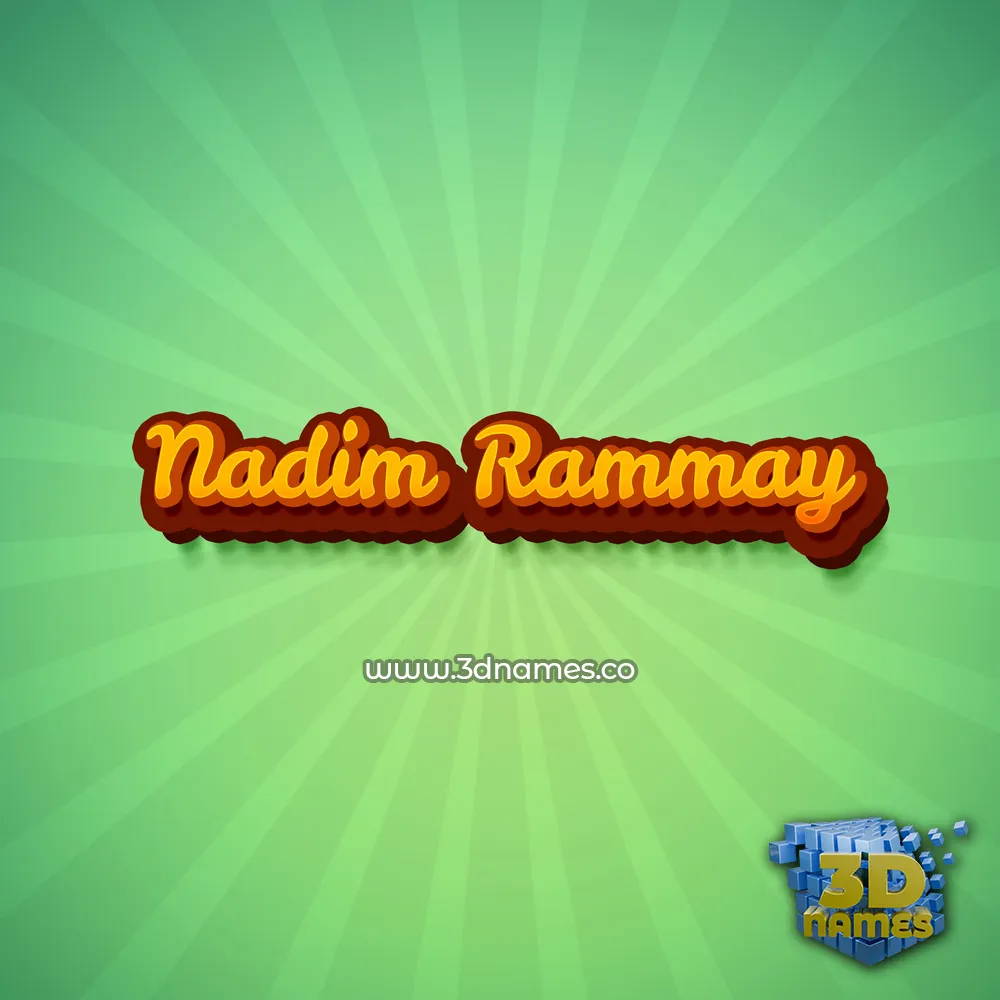 nadim rammay in Green Rays style - 3D name wallpaper