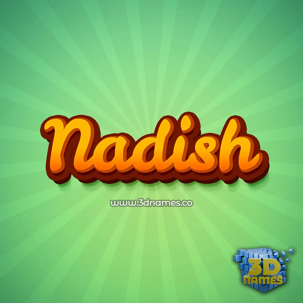 nadish in Green Rays style - 3D name wallpaper
