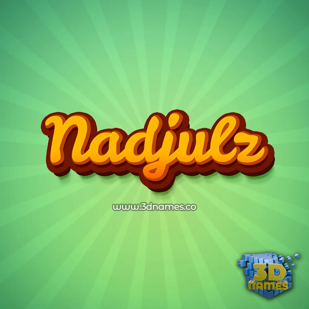 nadjulz in Green Rays style - 3D name wallpaper