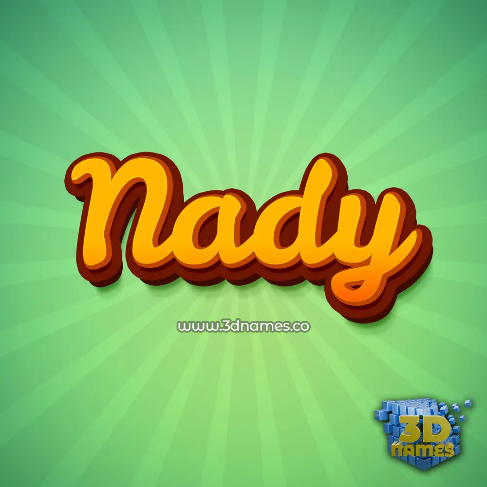 nady in Green Rays style - 3D name wallpaper