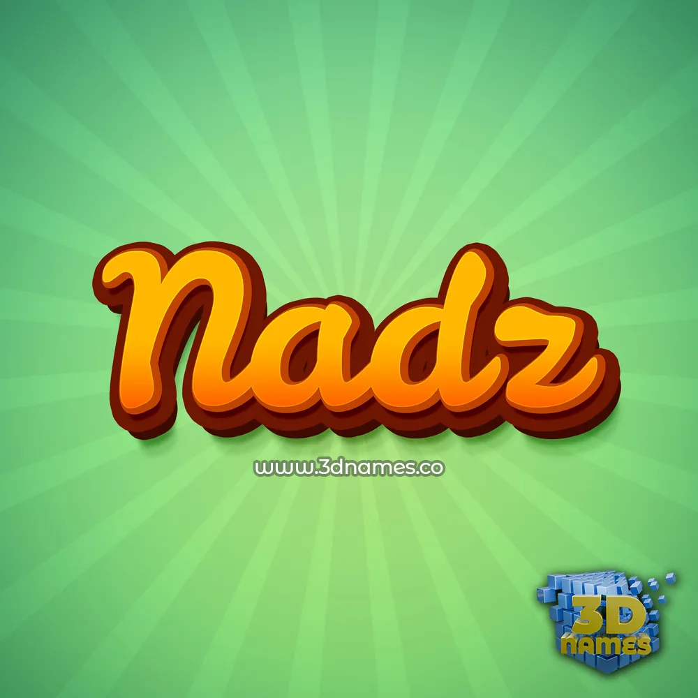 nadz in Green Rays style - 3D name wallpaper