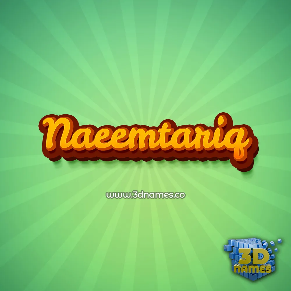 naeemtariq in Green Rays style - 3D name wallpaper