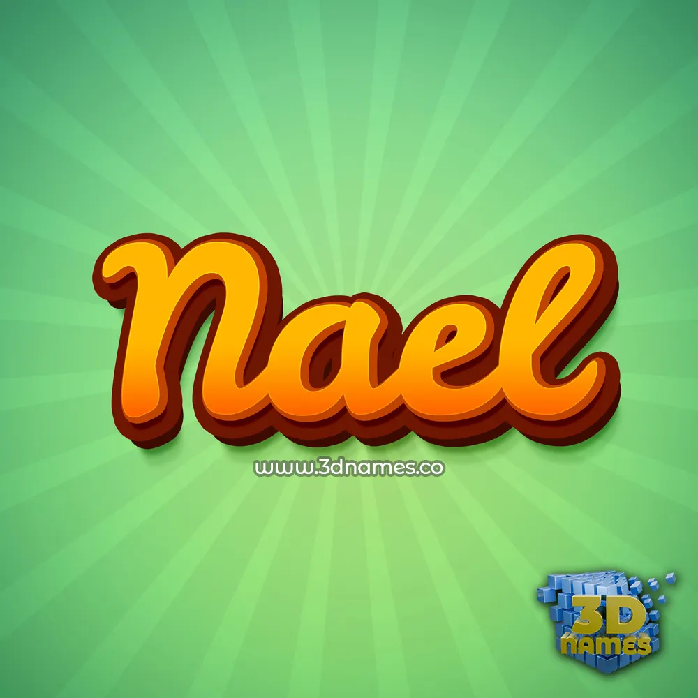 nael in Green Rays style - 3D name wallpaper
