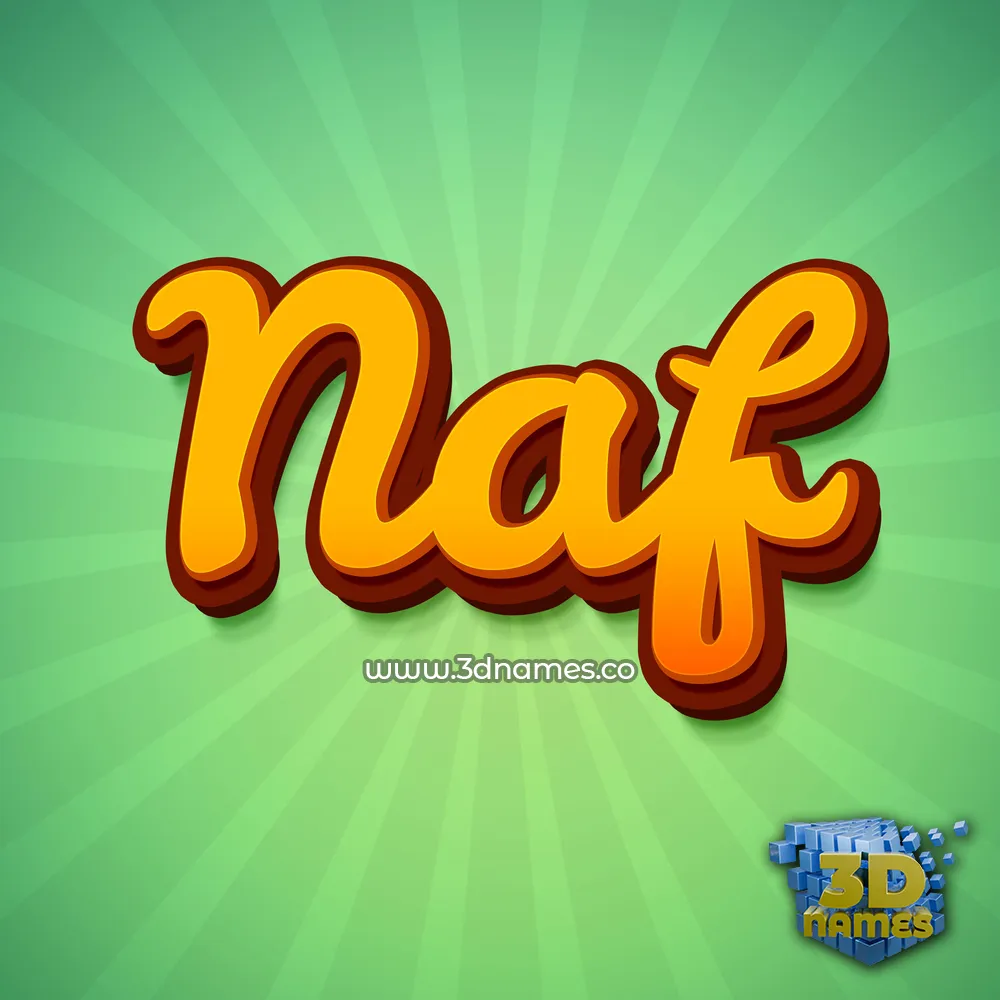naf in Green Rays style - 3D name wallpaper