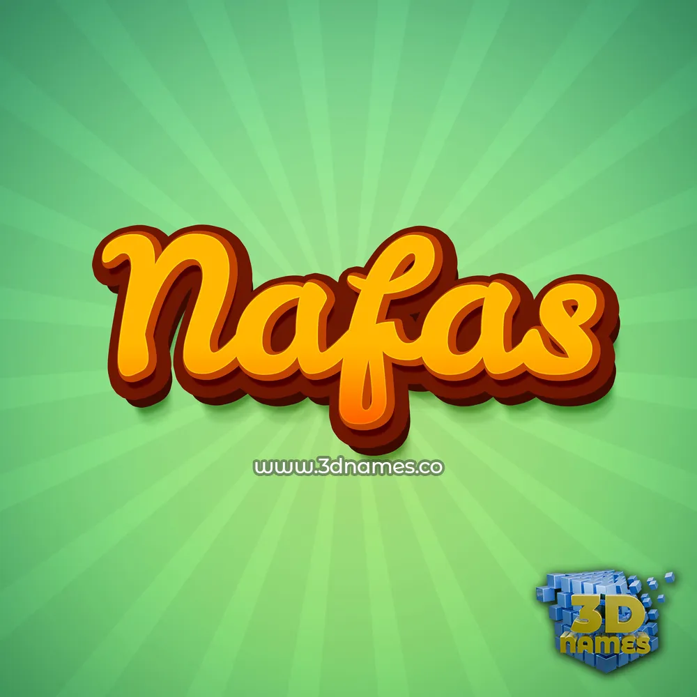 nafas in Green Rays style - 3D name wallpaper