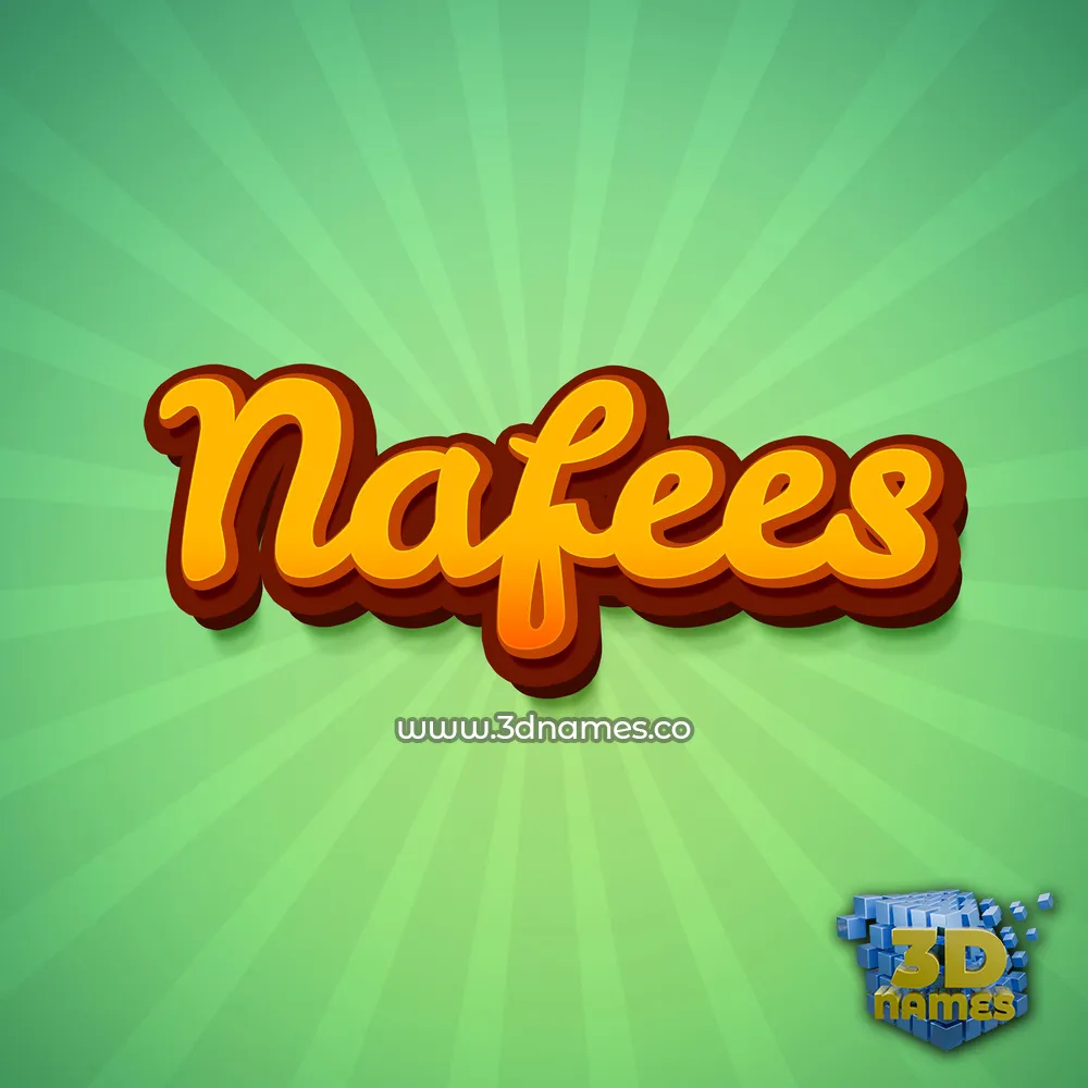 nafees in Green Rays style - 3D name wallpaper