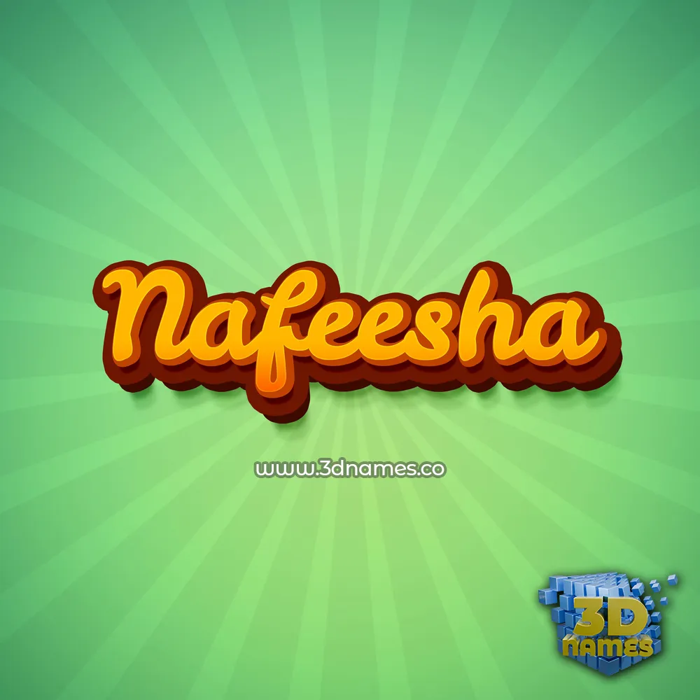 nafeesha in Green Rays style - 3D name wallpaper