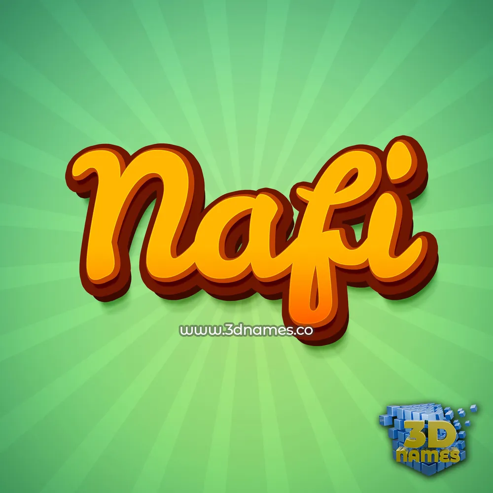 nafi in Green Rays style - 3D name wallpaper