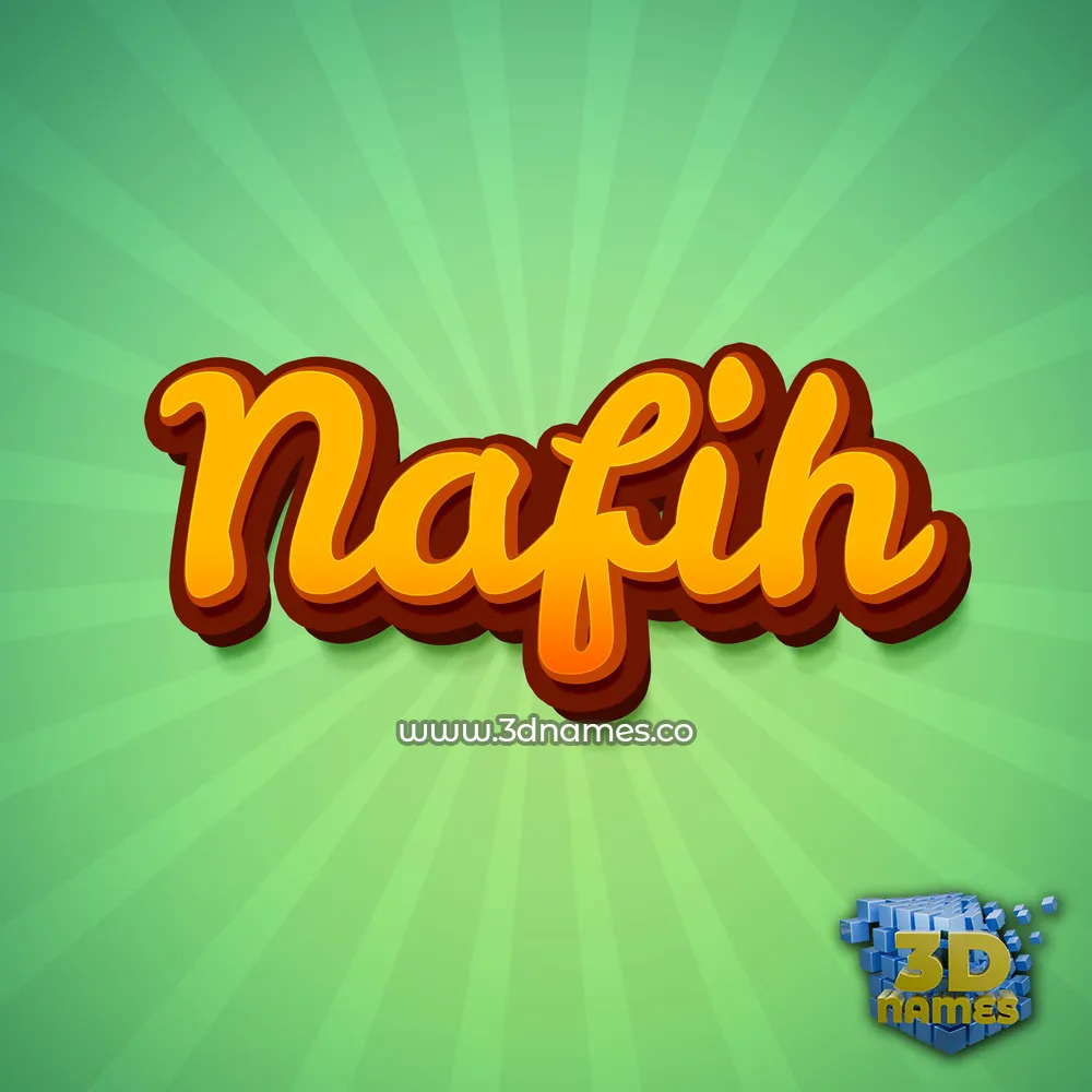 nafih in Green Rays style - 3D name wallpaper