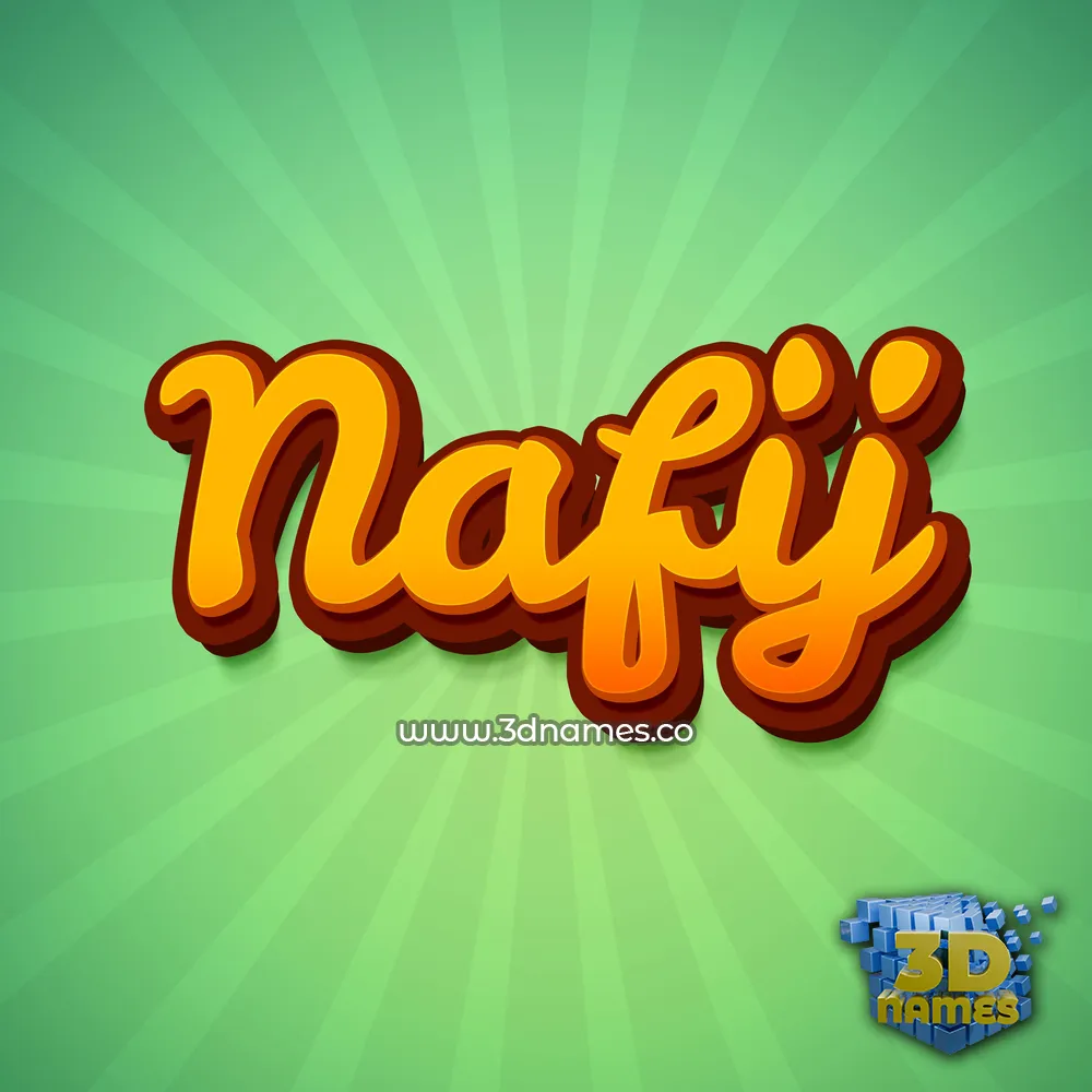 nafij in Green Rays style - 3D name wallpaper