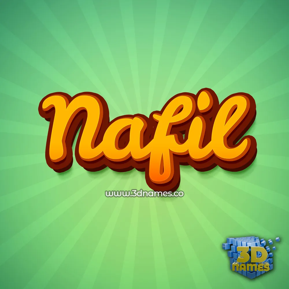 nafil in Green Rays style - 3D name wallpaper