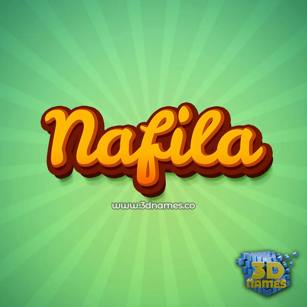 nafila in Green Rays style - 3D name wallpaper