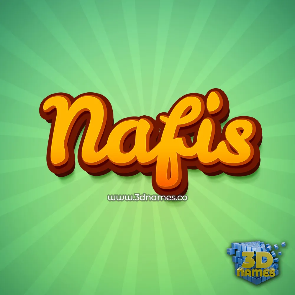 nafis in Green Rays style - 3D name wallpaper