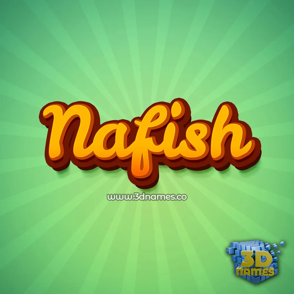nafish in Green Rays style - 3D name wallpaper