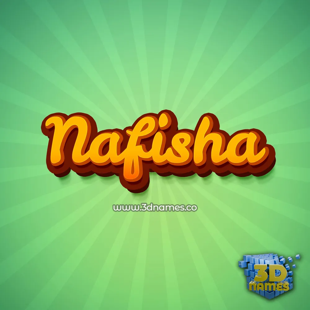 nafisha in Green Rays style - 3D name wallpaper