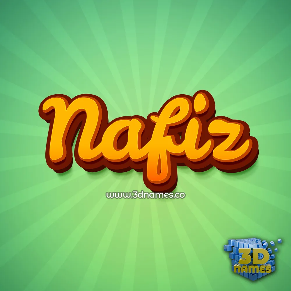 nafiz in Green Rays style - 3D name wallpaper