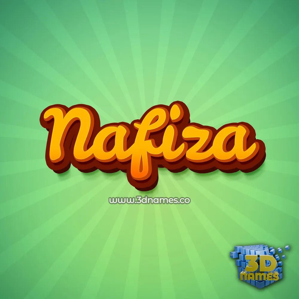 nafiza in Green Rays style - 3D name wallpaper