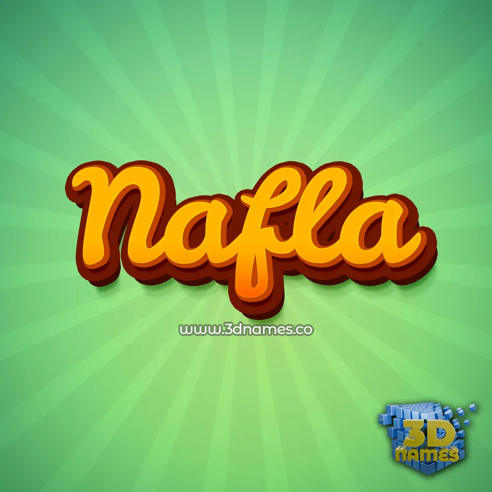 nafla in Green Rays style - 3D name wallpaper