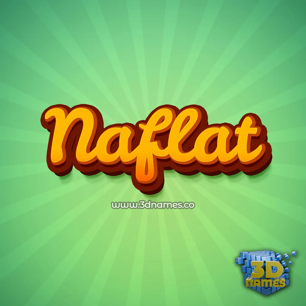 naflat in Green Rays style - 3D name wallpaper