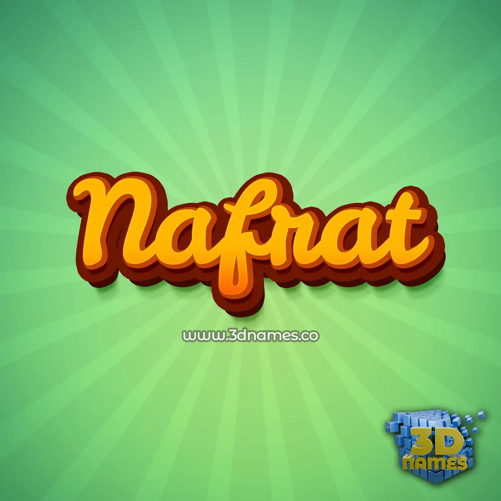 nafrat in Green Rays style - 3D name wallpaper