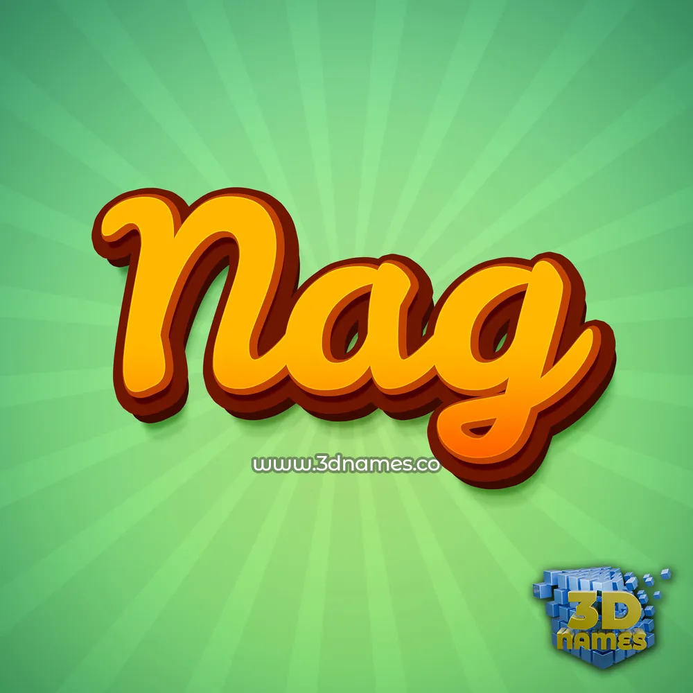nag in Green Rays style - 3D name wallpaper