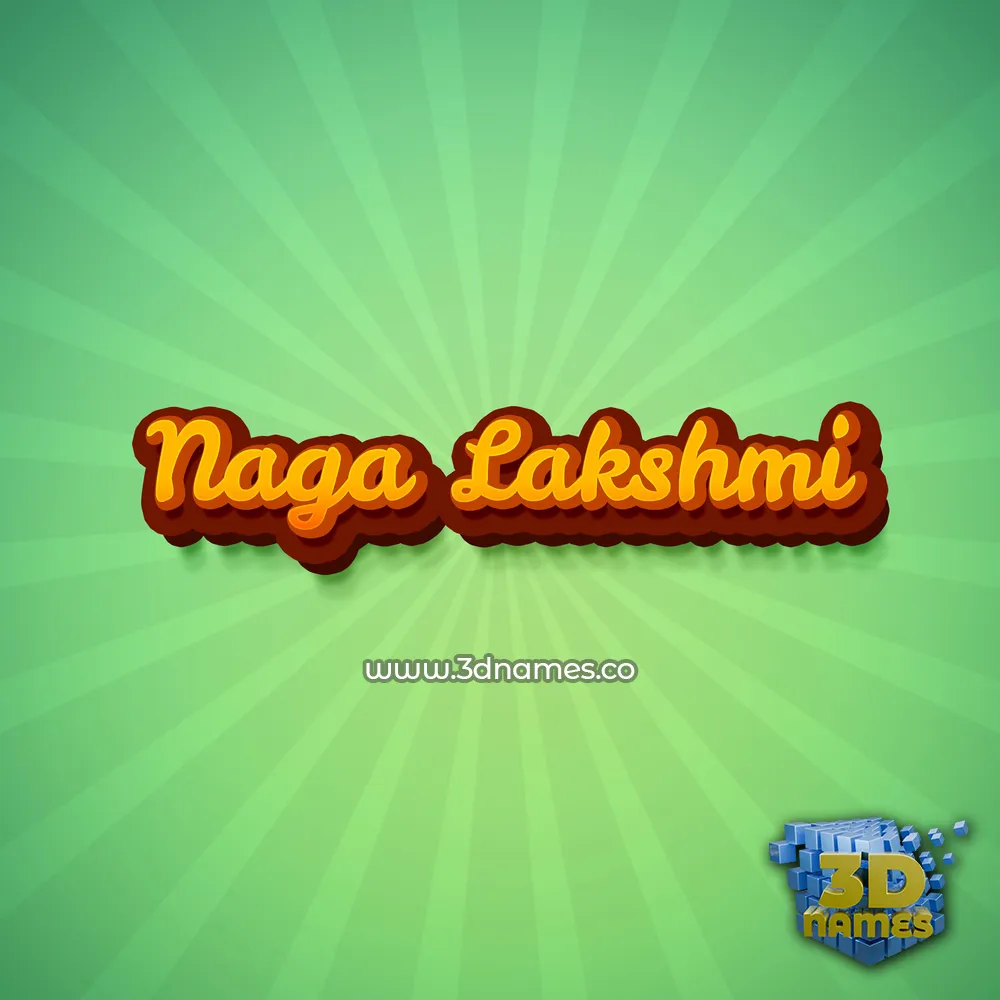 naga lakshmi in Green Rays style - 3D name wallpaper