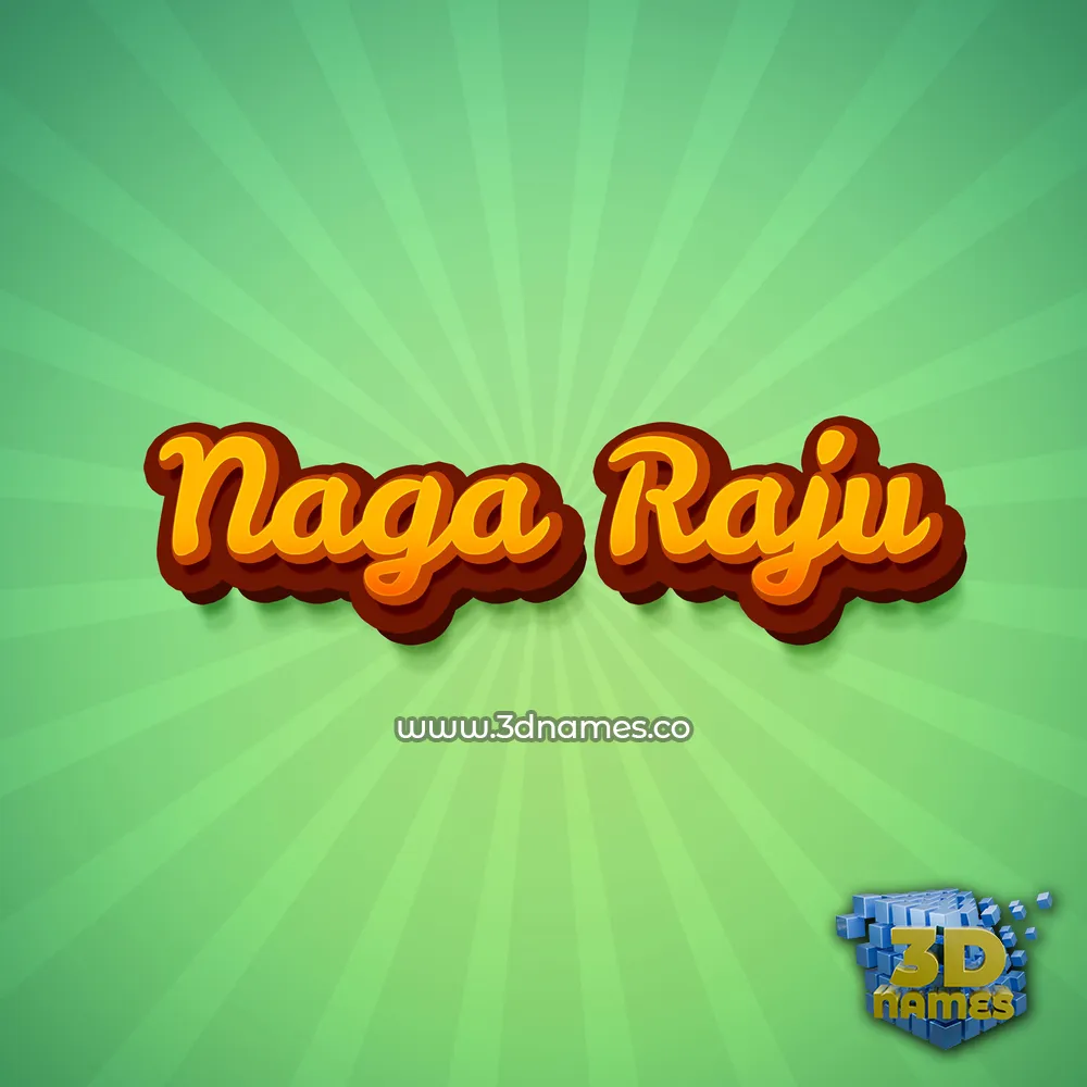naga raju in Green Rays style - 3D name wallpaper