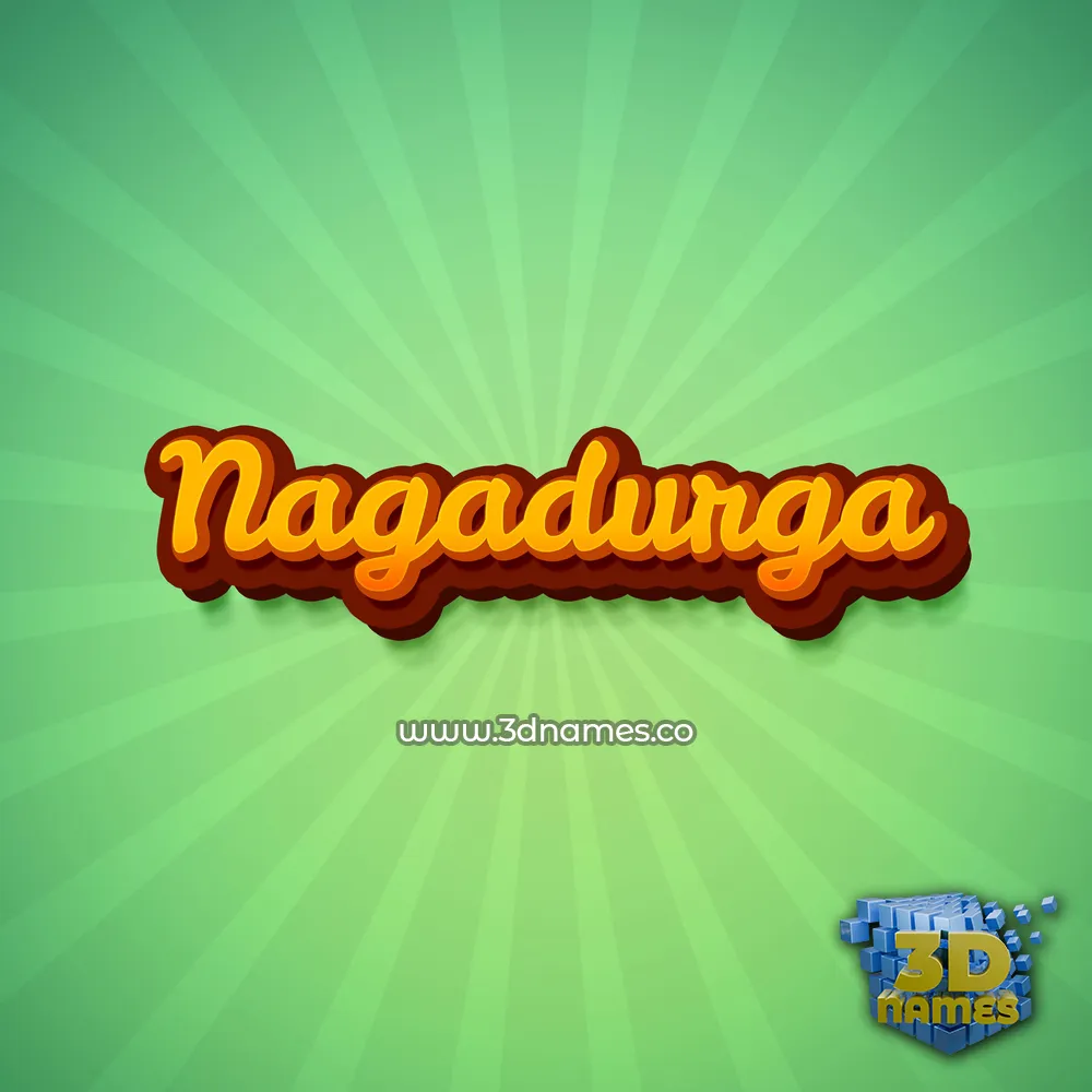 nagadurga in Green Rays style - 3D name wallpaper