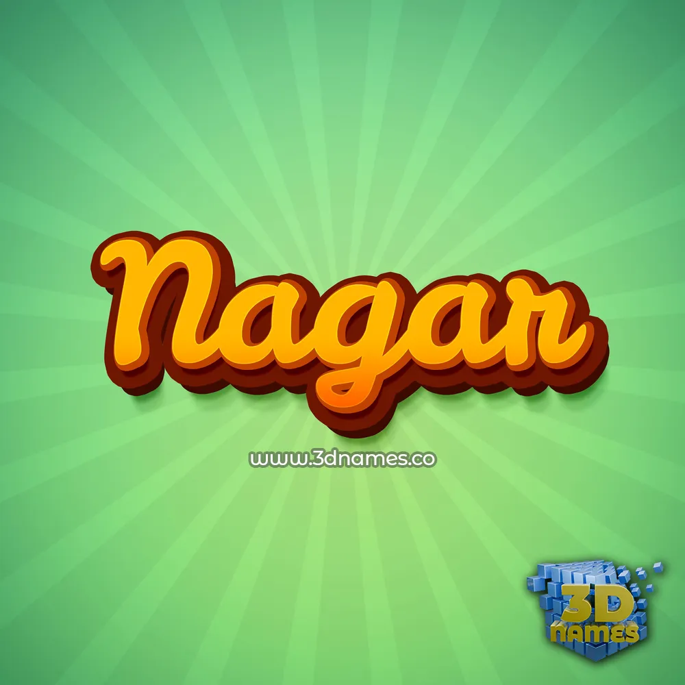nagar in Green Rays style - 3D name wallpaper