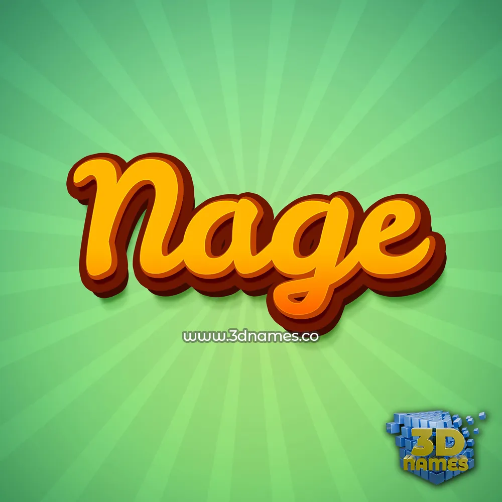 nage in Green Rays style - 3D name wallpaper