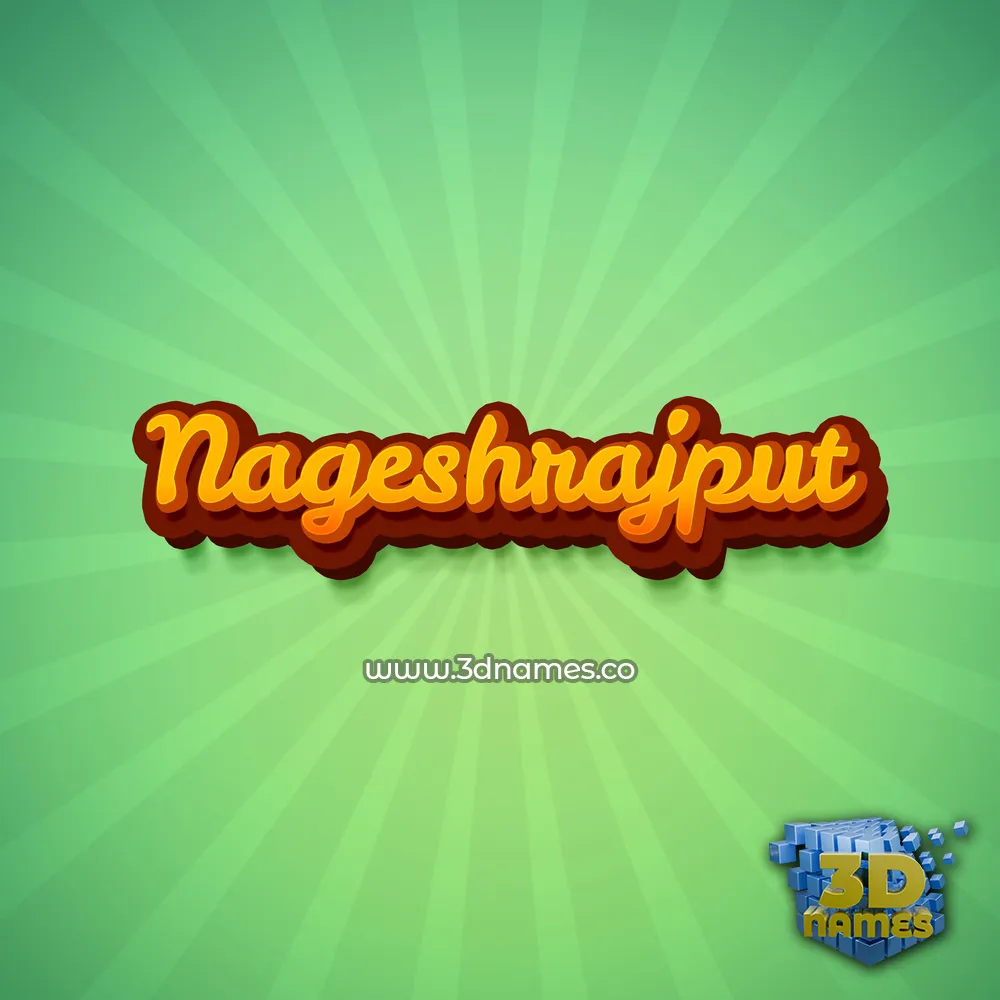 nageshrajput in Green Rays style - 3D name wallpaper
