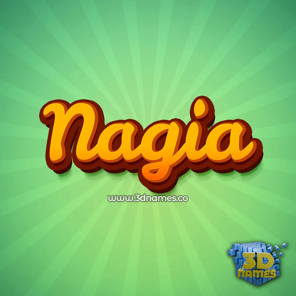 nagia in Green Rays style - 3D name wallpaper