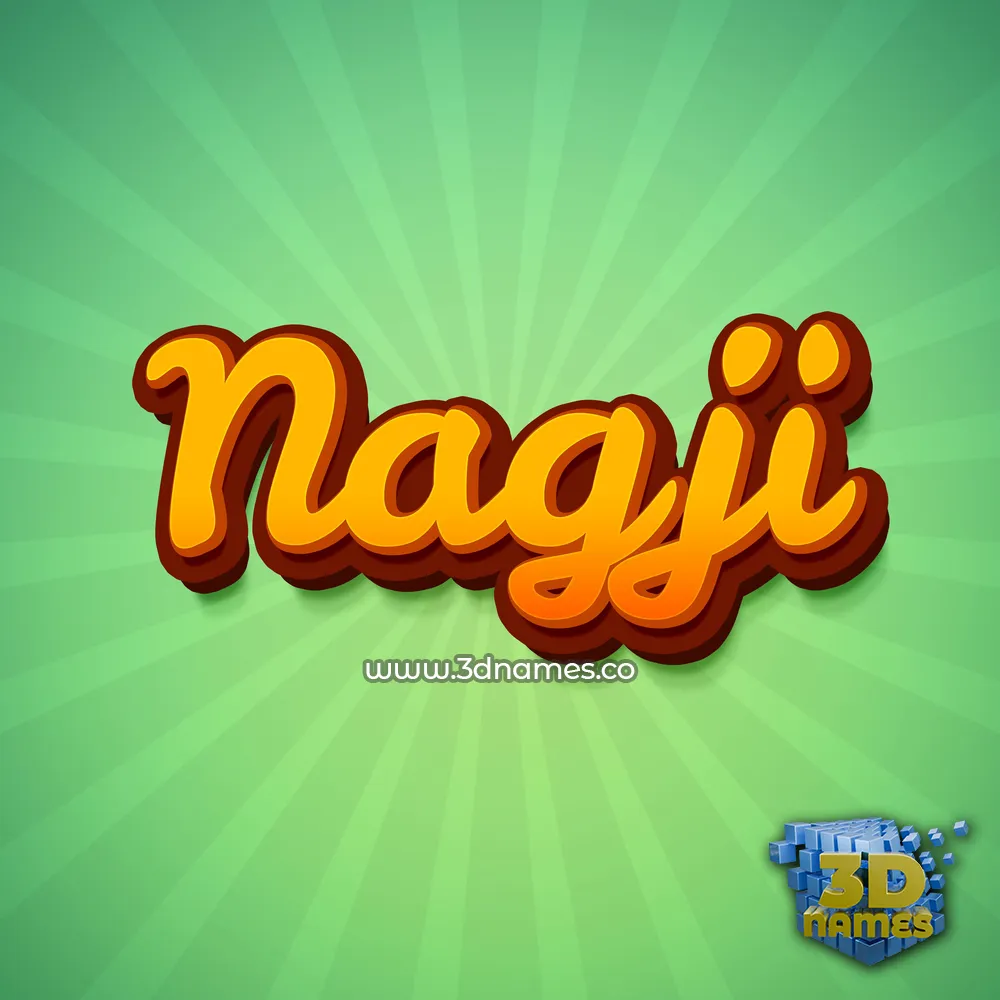 nagji in Green Rays style - 3D name wallpaper