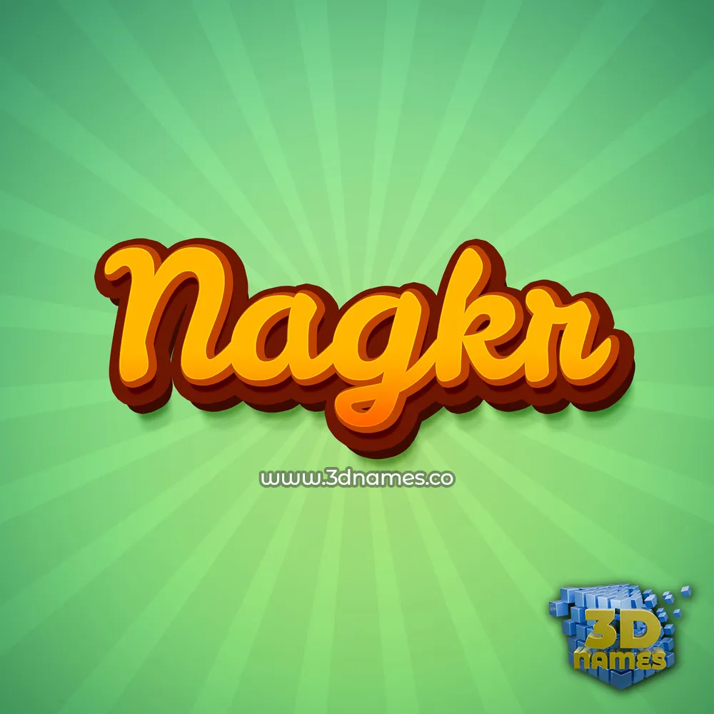 nagkr in Green Rays style - 3D name wallpaper